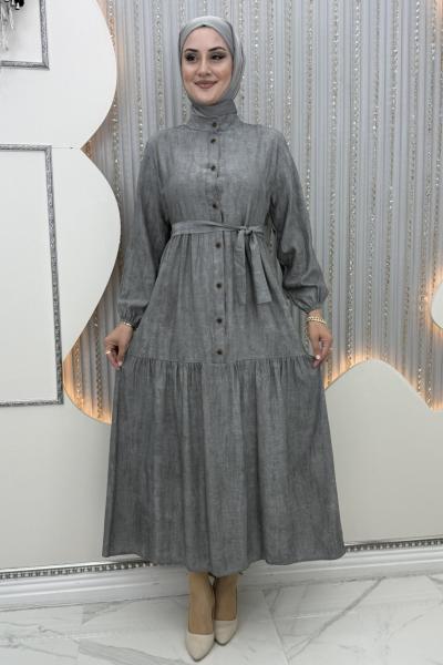 Nihal elbise Gri
