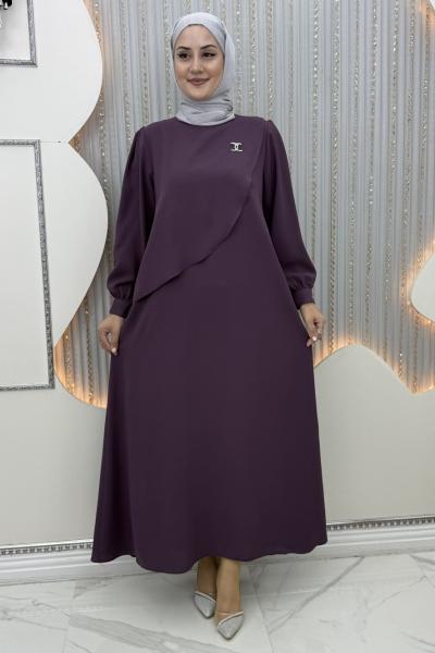 Jasmin elbise Mor