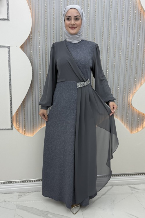 Şuheda Abiye Gri