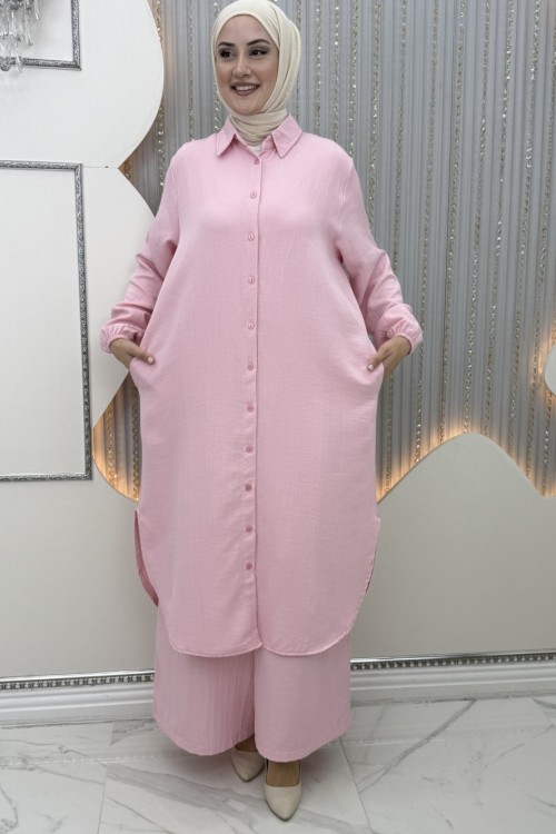 Lina Pantolonlu Takım Pembe