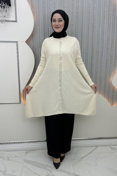 Lavinya Triko Tunik Krem