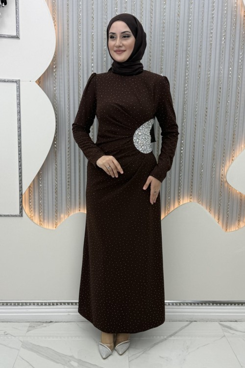 Gümüş Abiye Kahverengi