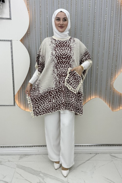 Leopar Panço Ekru Bordo