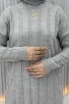 Aura Triko Elbise Gri