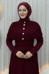 Sümbül Triko Elbise Bordo