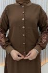 Elara Etekli Takım Kahverengi