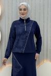 Melodi Etekli Takım Lacivert