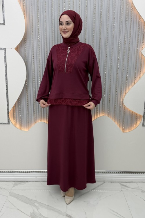 Merve Etekli Takım Bordo