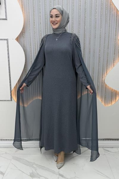 Efsunlu Abiye Gri