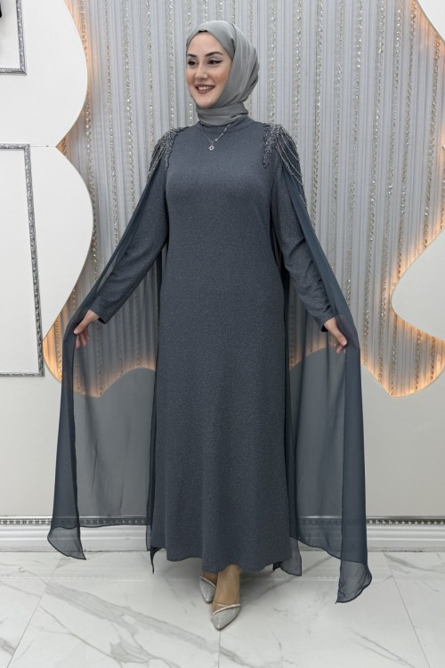 Efsunlu Abiye Gri