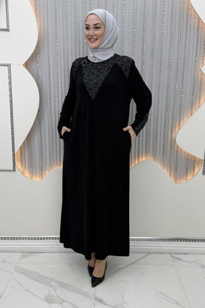 Halide Elbise Siyah