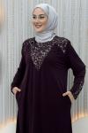 Halide Elbise Mor