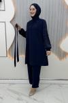 Minimal Pantolonlu Takım Lacivert