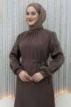 Minimal Pantolonlu Takım Kahverengi