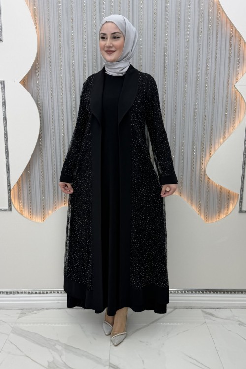 Zarif Elbiseli Hırka Siyah