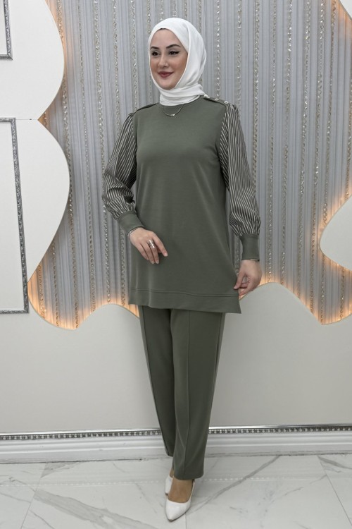 Nela Pantolonlu Takım Mint Yeşili