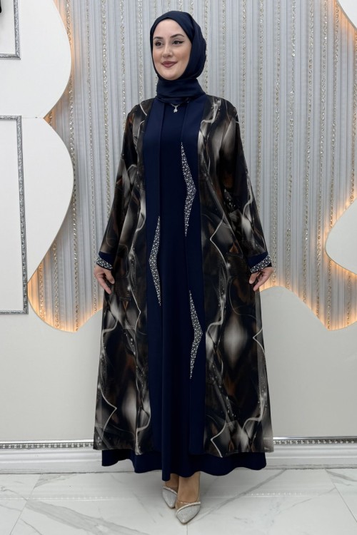 Kumsal Elbiseli Hırka Lacivert