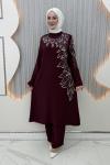 Hasret Pantolonlu Takım Bordo